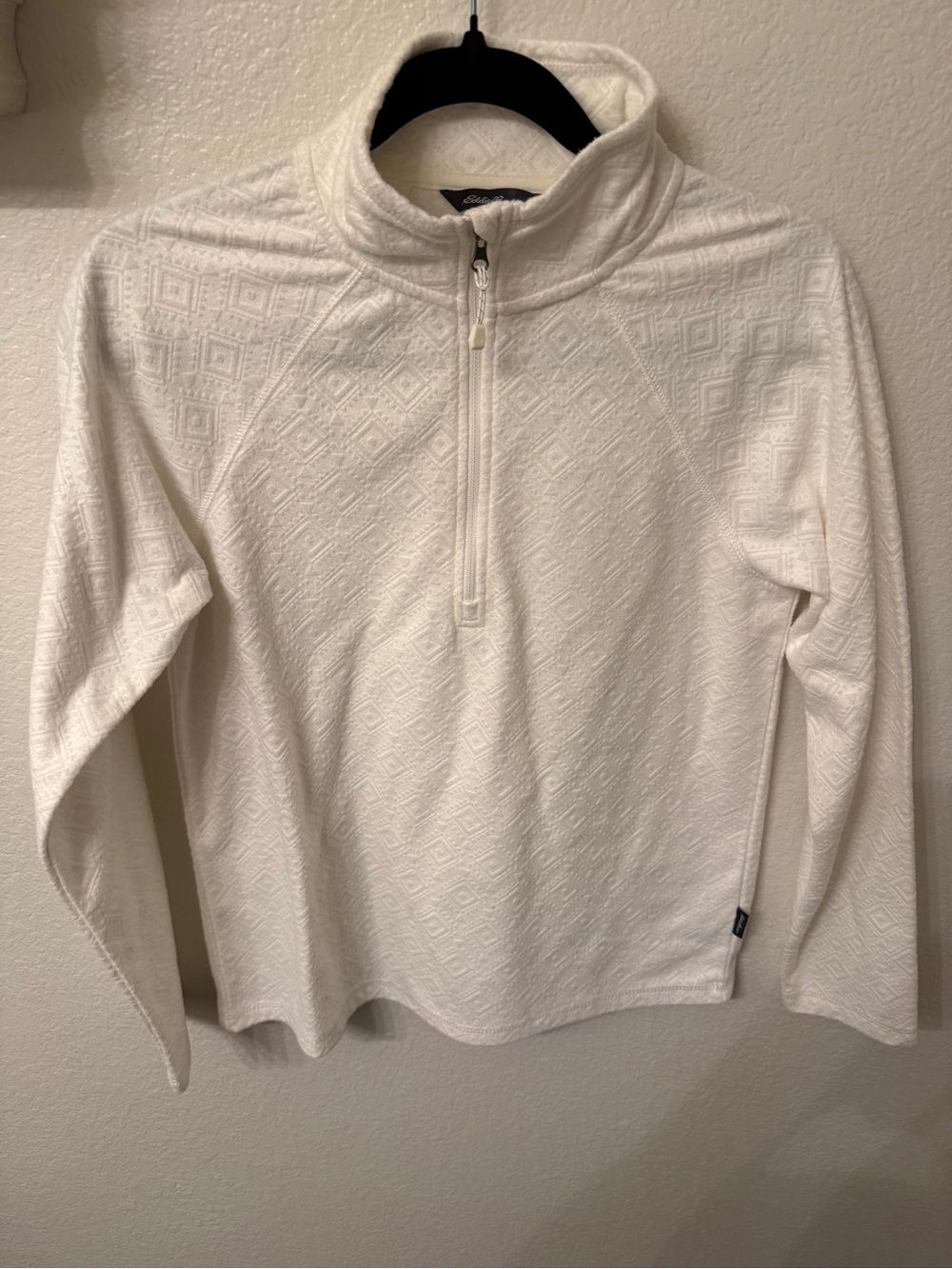Eddie Bauer White Quarter Zip Pullover